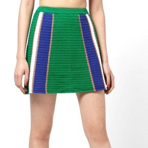 Topshop Green Crochet Mini Skirt
